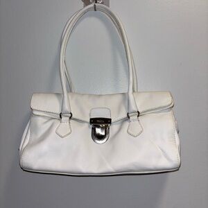 Prada White Leather Shoulder Bag